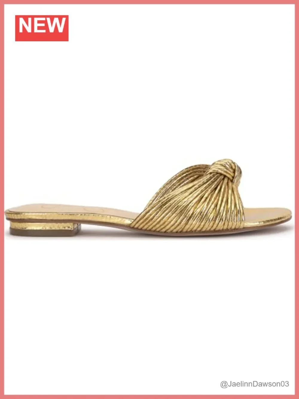 Women's Dydra Knotted Flat Sandal Faux Leather Gold Slide Heel